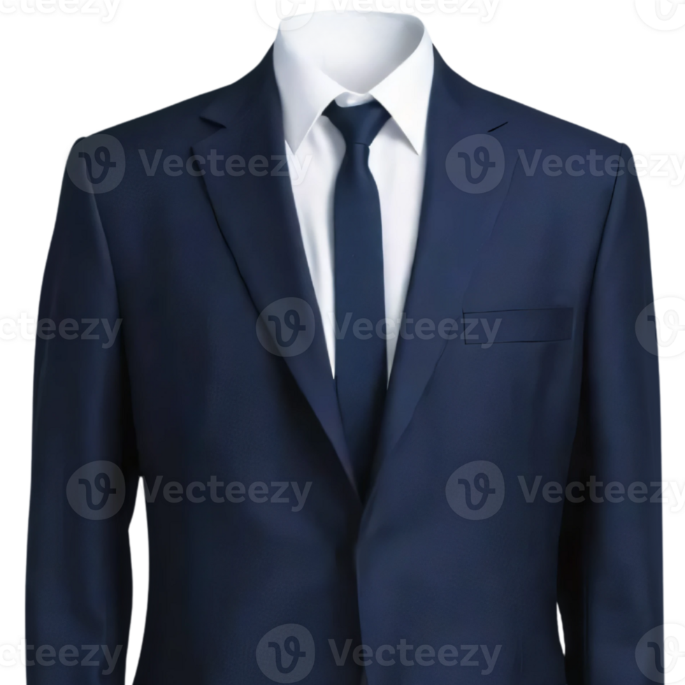 A suit is shown on a mannequin png
