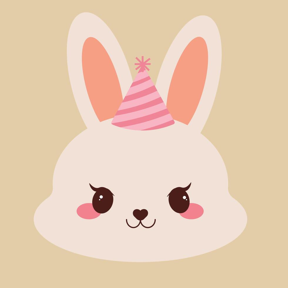 bunny with parthy hat vector