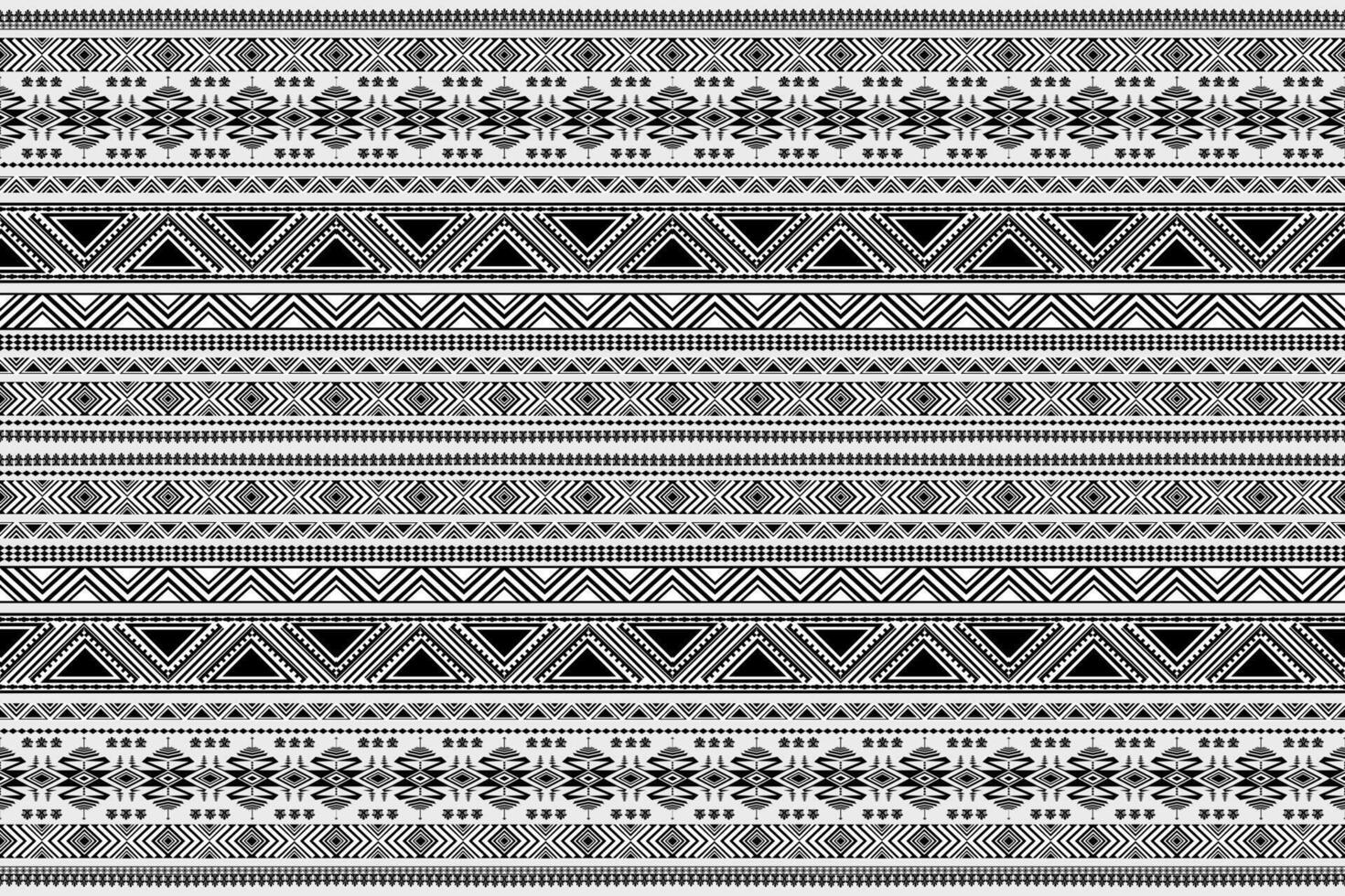 Abstract tribal seamless black pattern on white background. vector