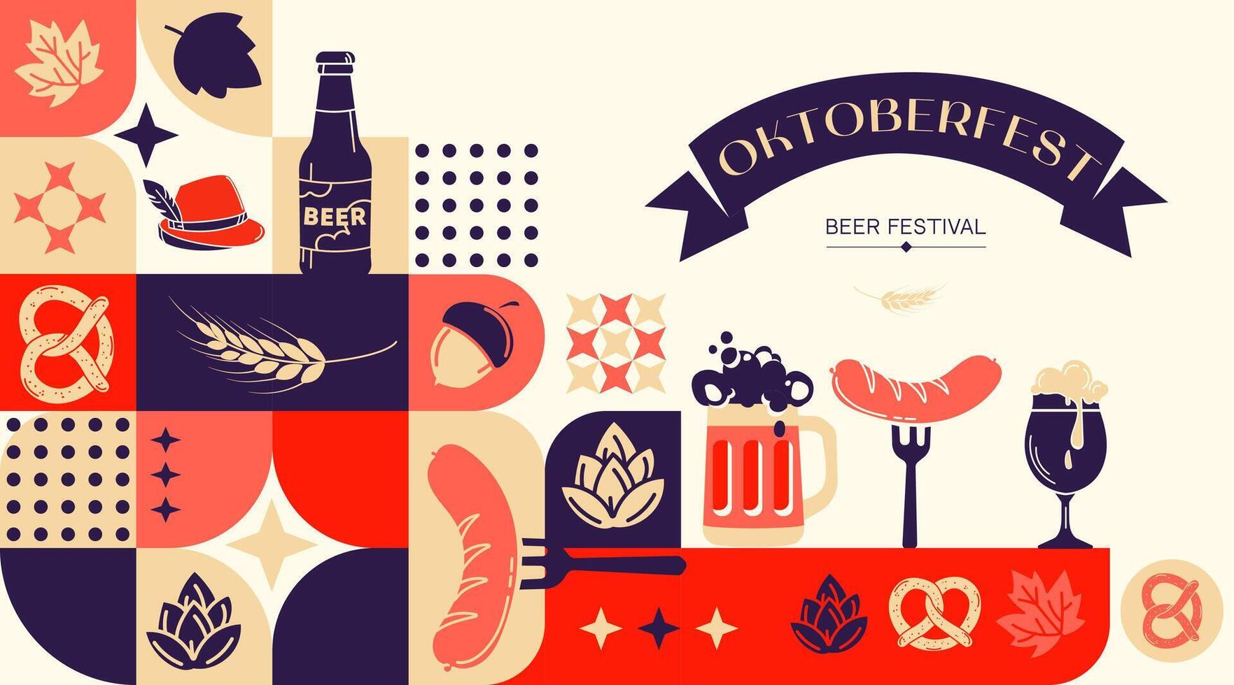 Oktoberfest beer festival celebration vector