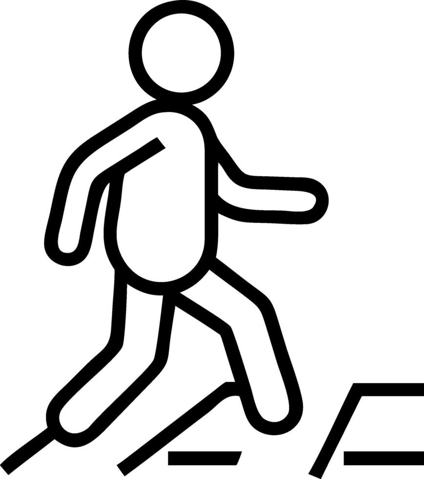 Stick figure walking up steps icon stairs vector