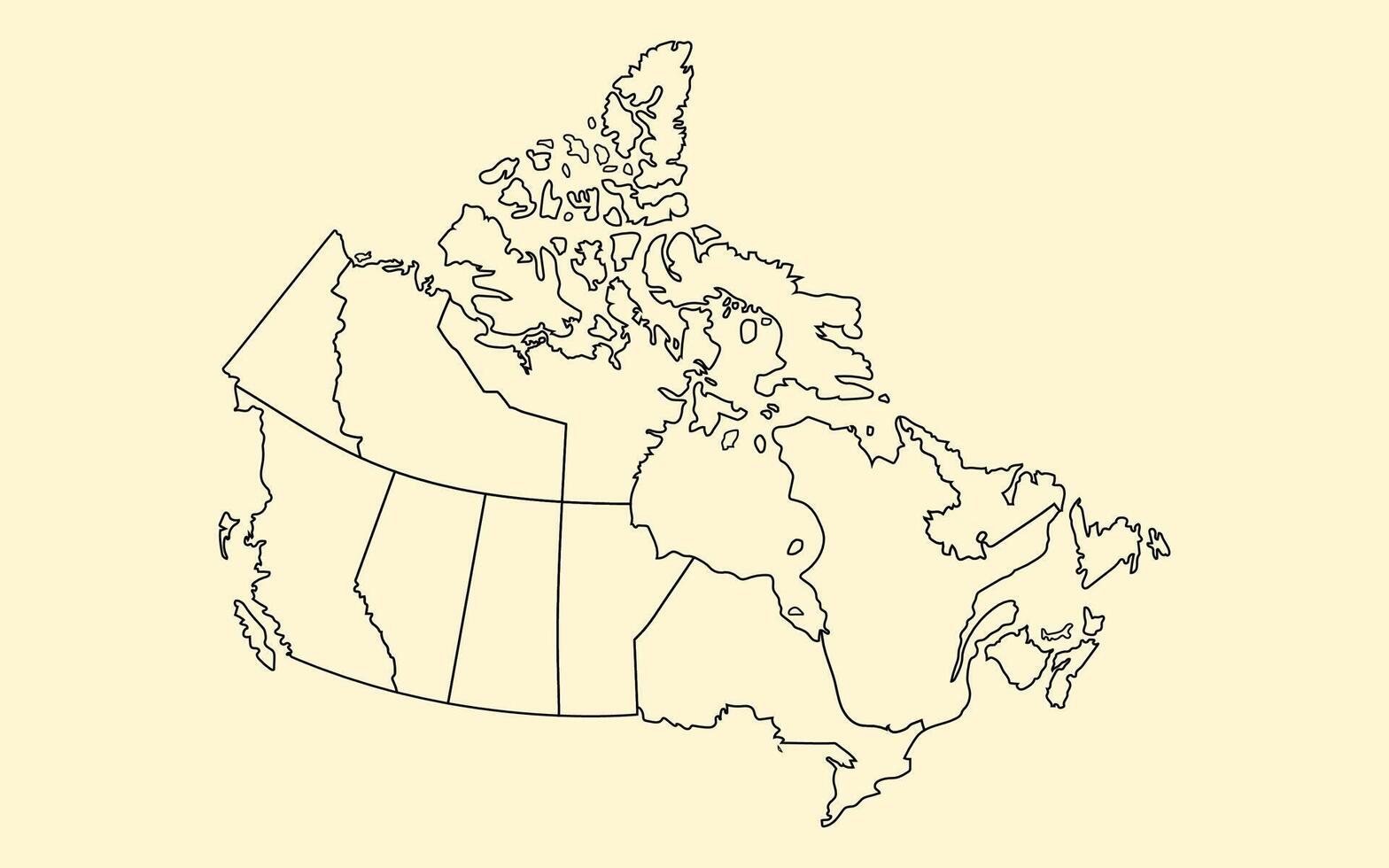 Canada Map With Cream Background vector