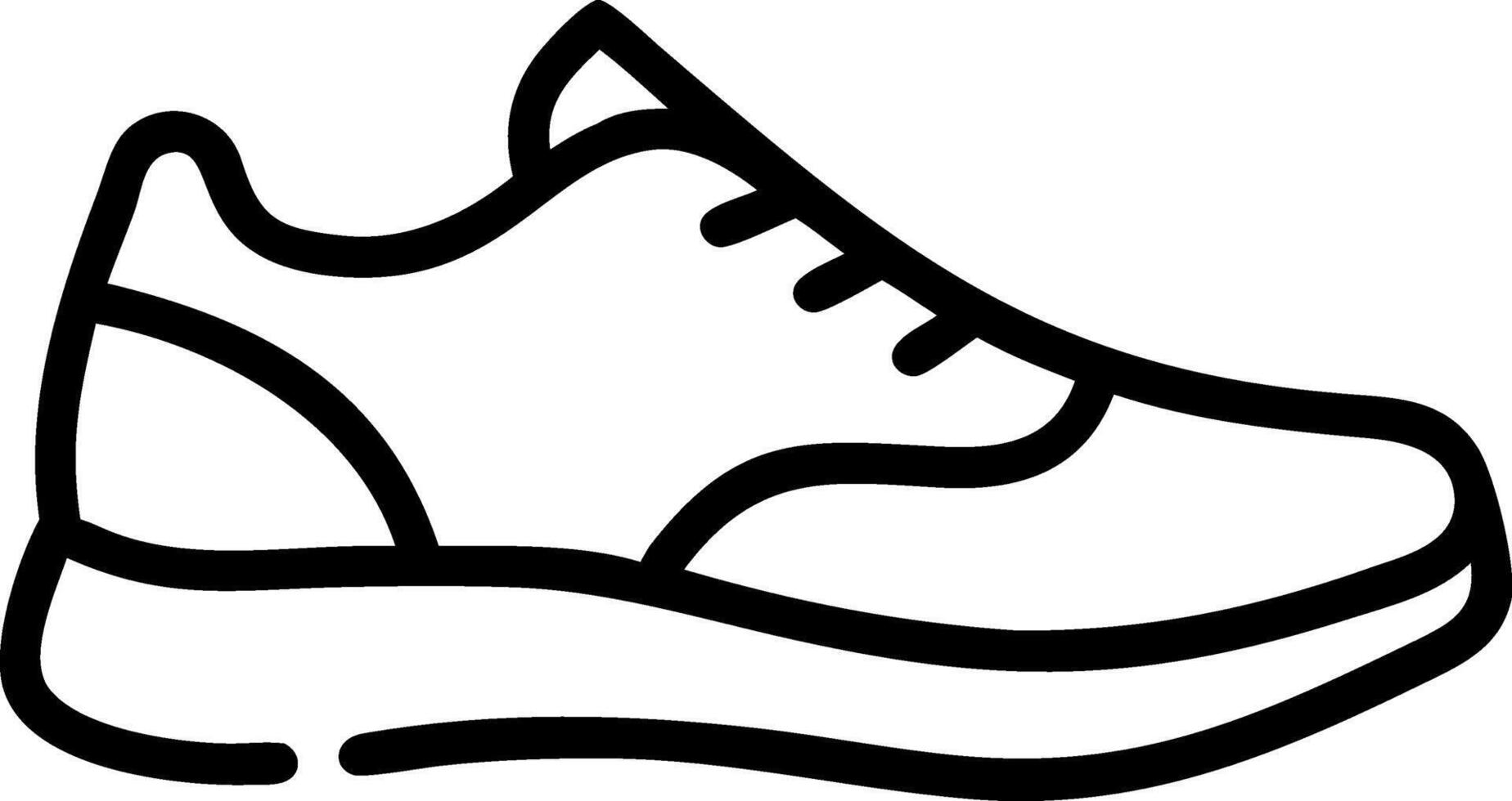 Black outline of a running shoe sneaker footwear 1 vector