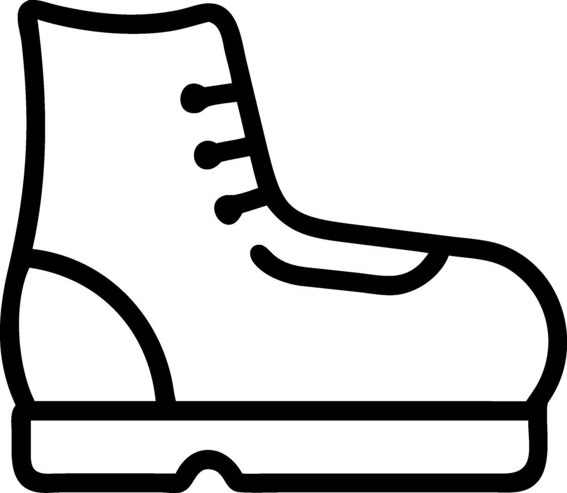 Black outline of a single winter boot snow boot footwear vector