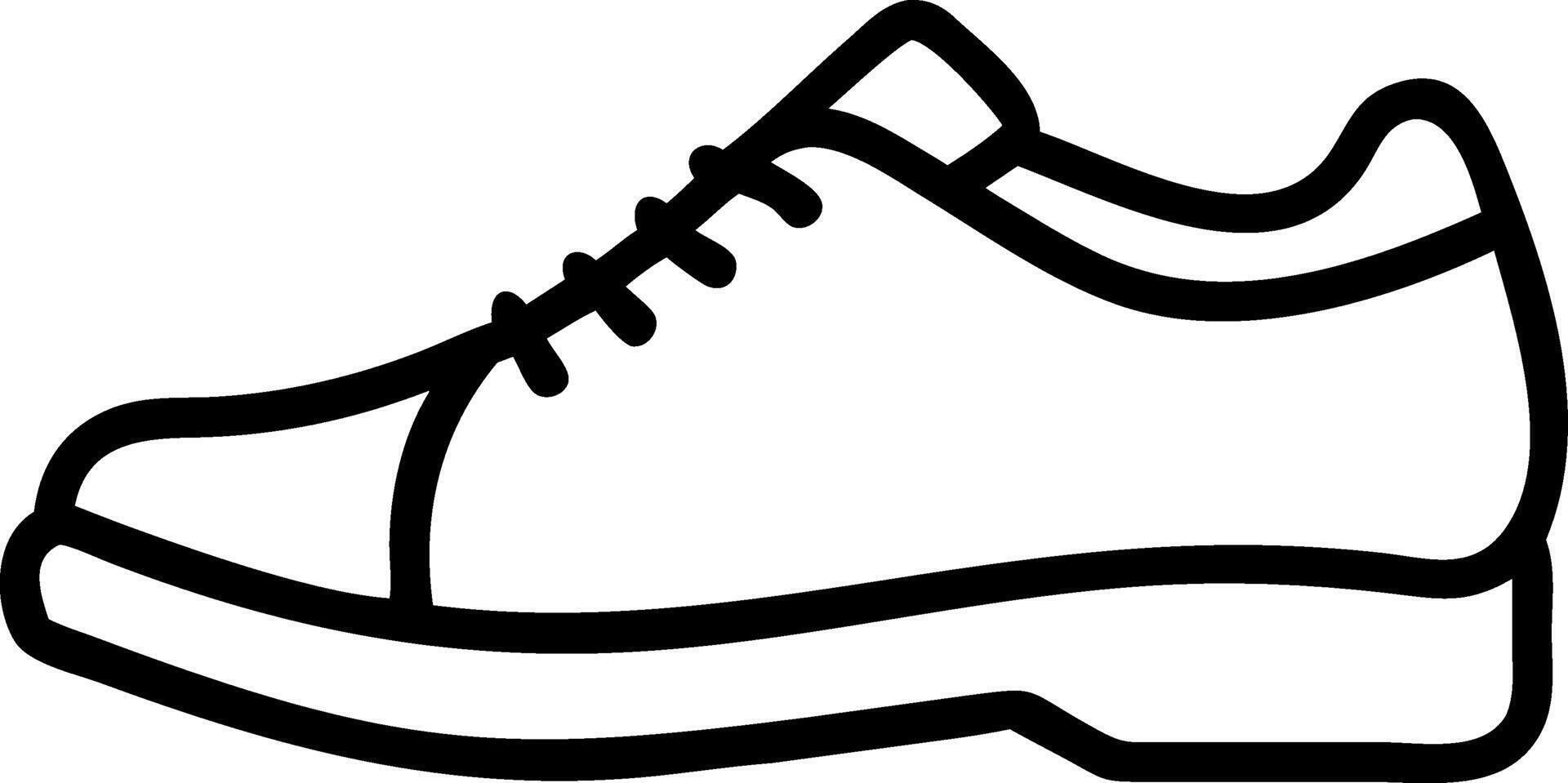 Black outline of a single oxford shoe footwear black and white vector