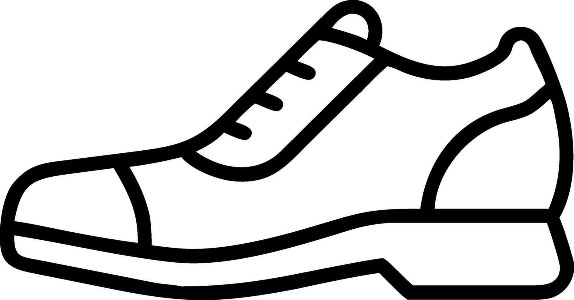 Black outline of a single oxford shoe footwear dress shoe vector