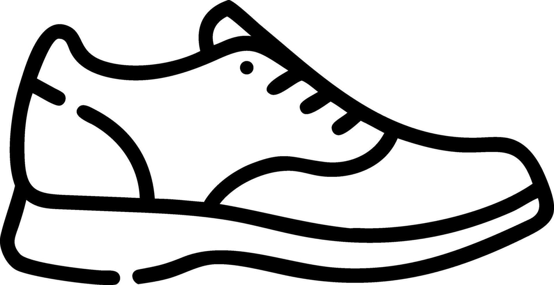 Black outline of a running shoe sneaker footwear vector