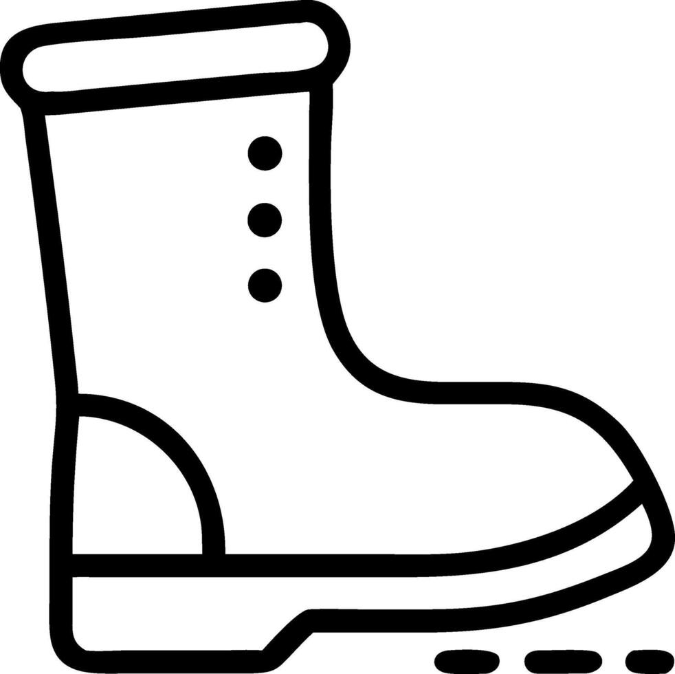 Black outline of a single winter snow boot winter boot vector