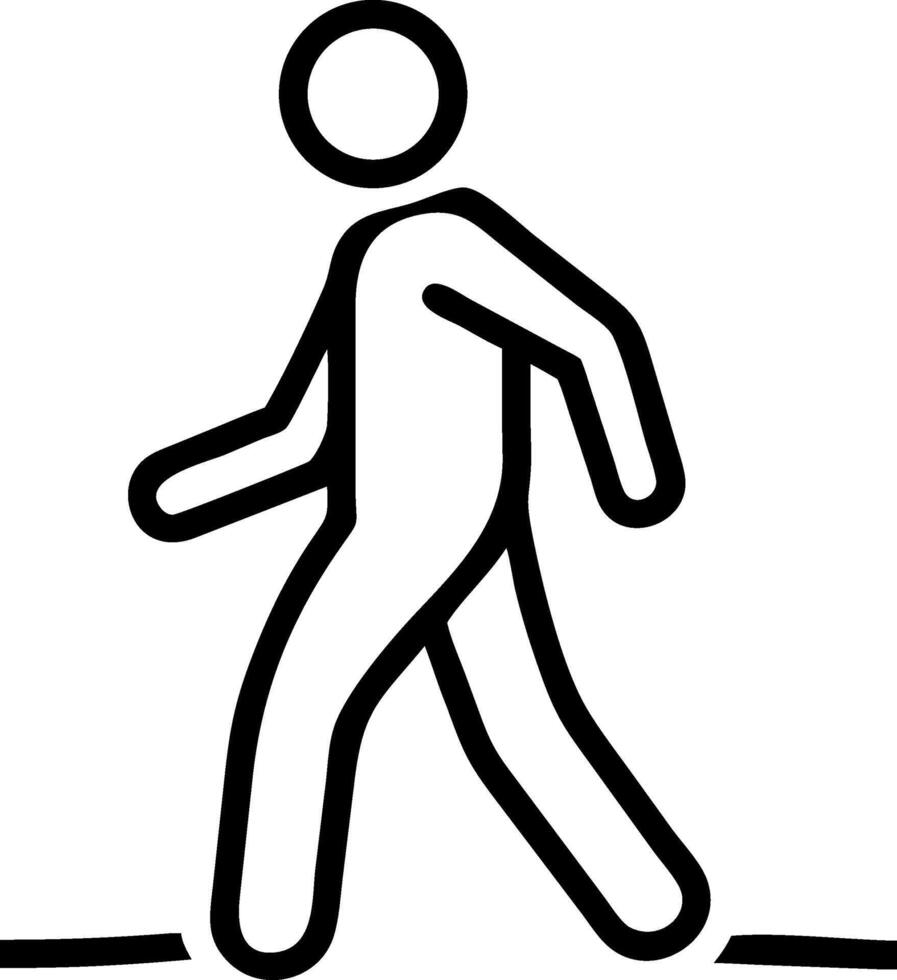 Black and white icon of a person walking silhouette 1 vector