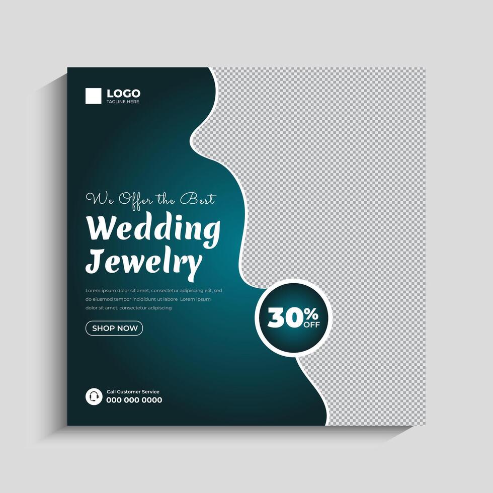Wedding Jewelry Social Media Post Banner vector