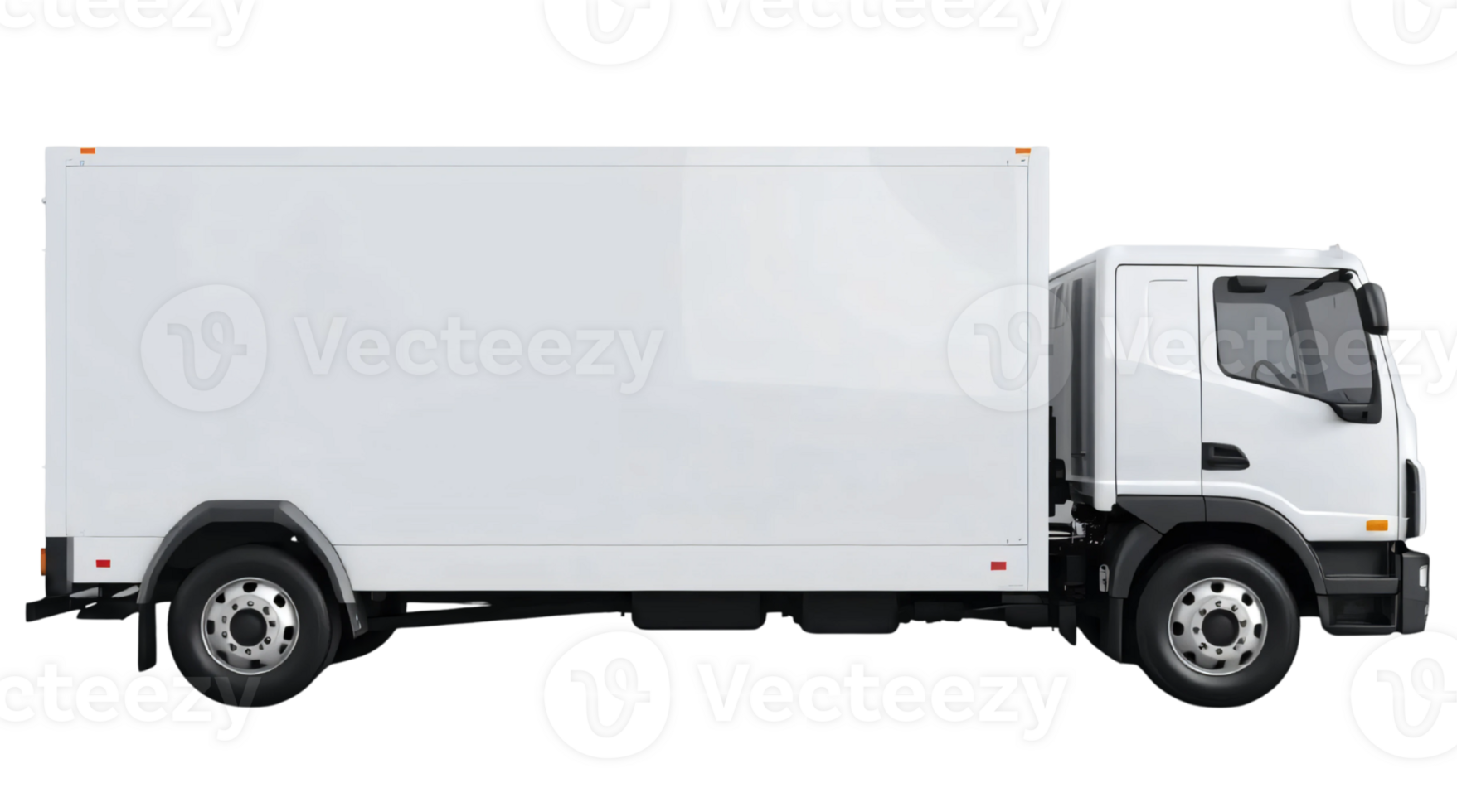 White truck isolated on transparent background png