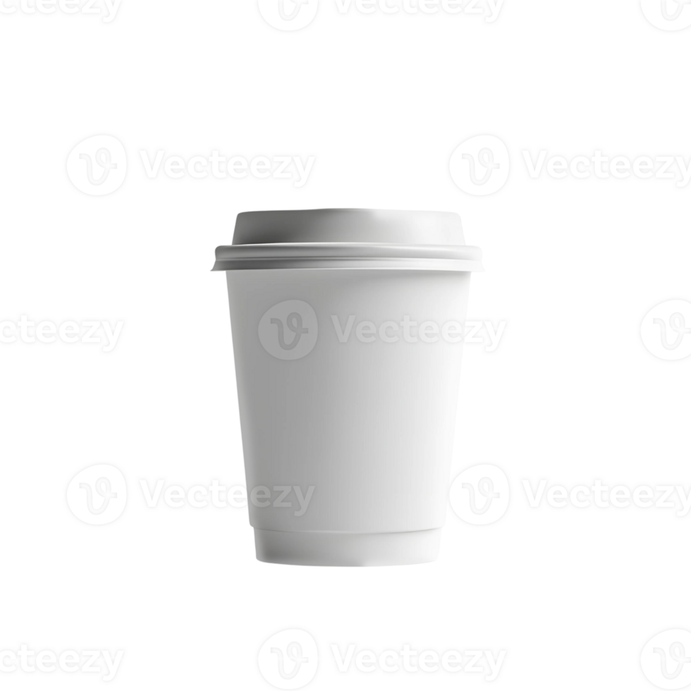 White Coffee Cup with Steam on a Transparent Background. png