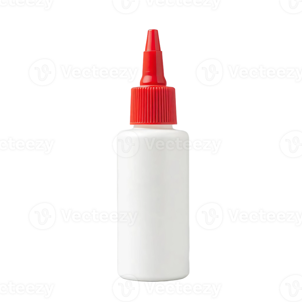 white bottle with a red cap on a transparent background png