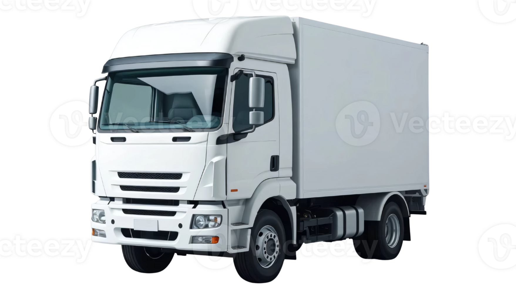 White truck isolated on the transparent background. png