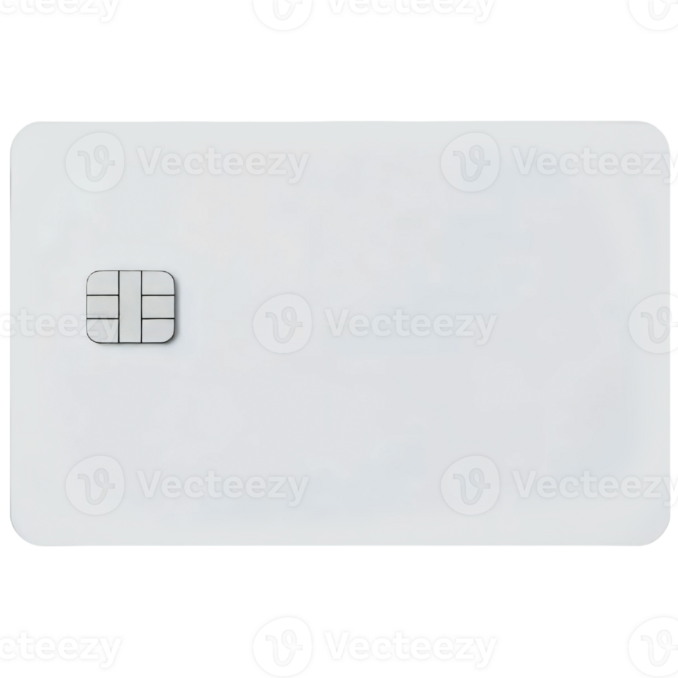 White credit card isolated on the transparent background. png