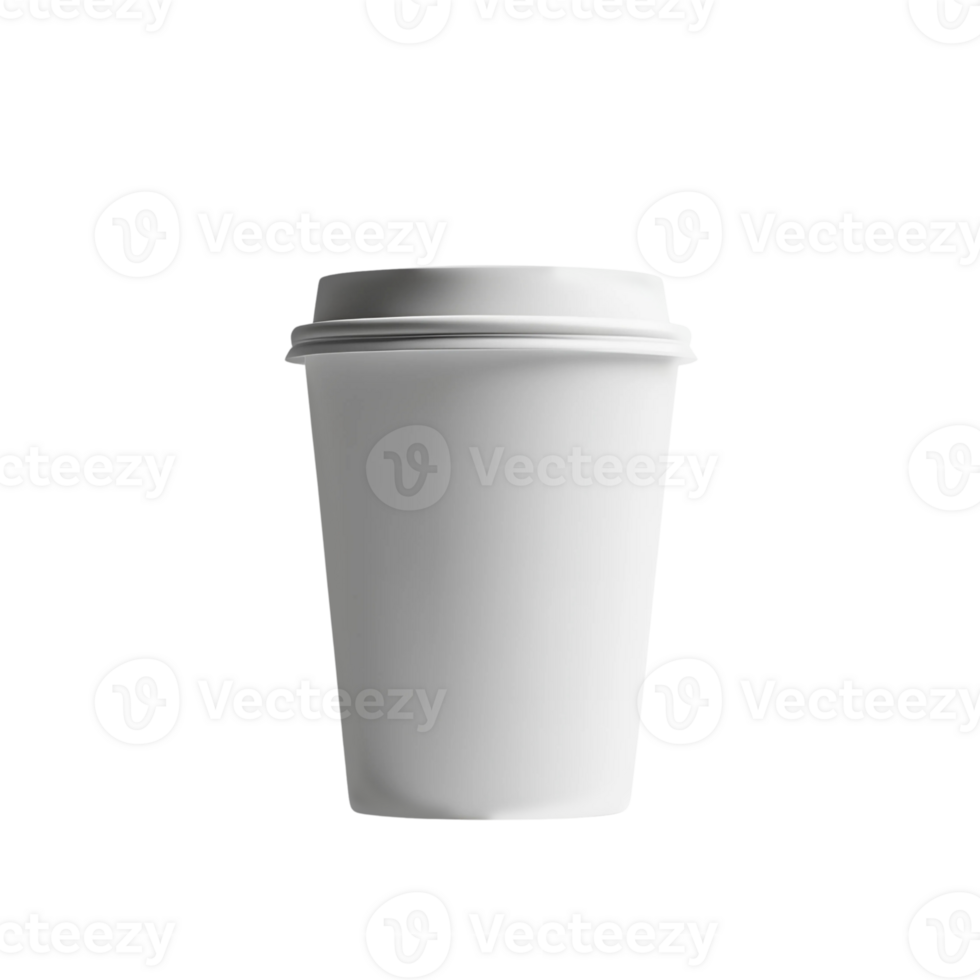 White Coffee Cup with Steam on Transparent Background. png