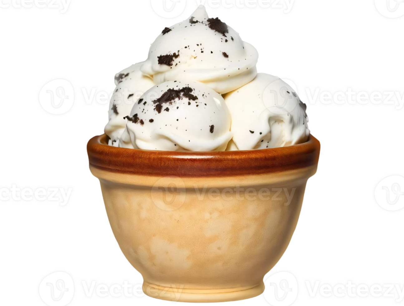 Oreo ice cream in bowl isolated on the transparent background png