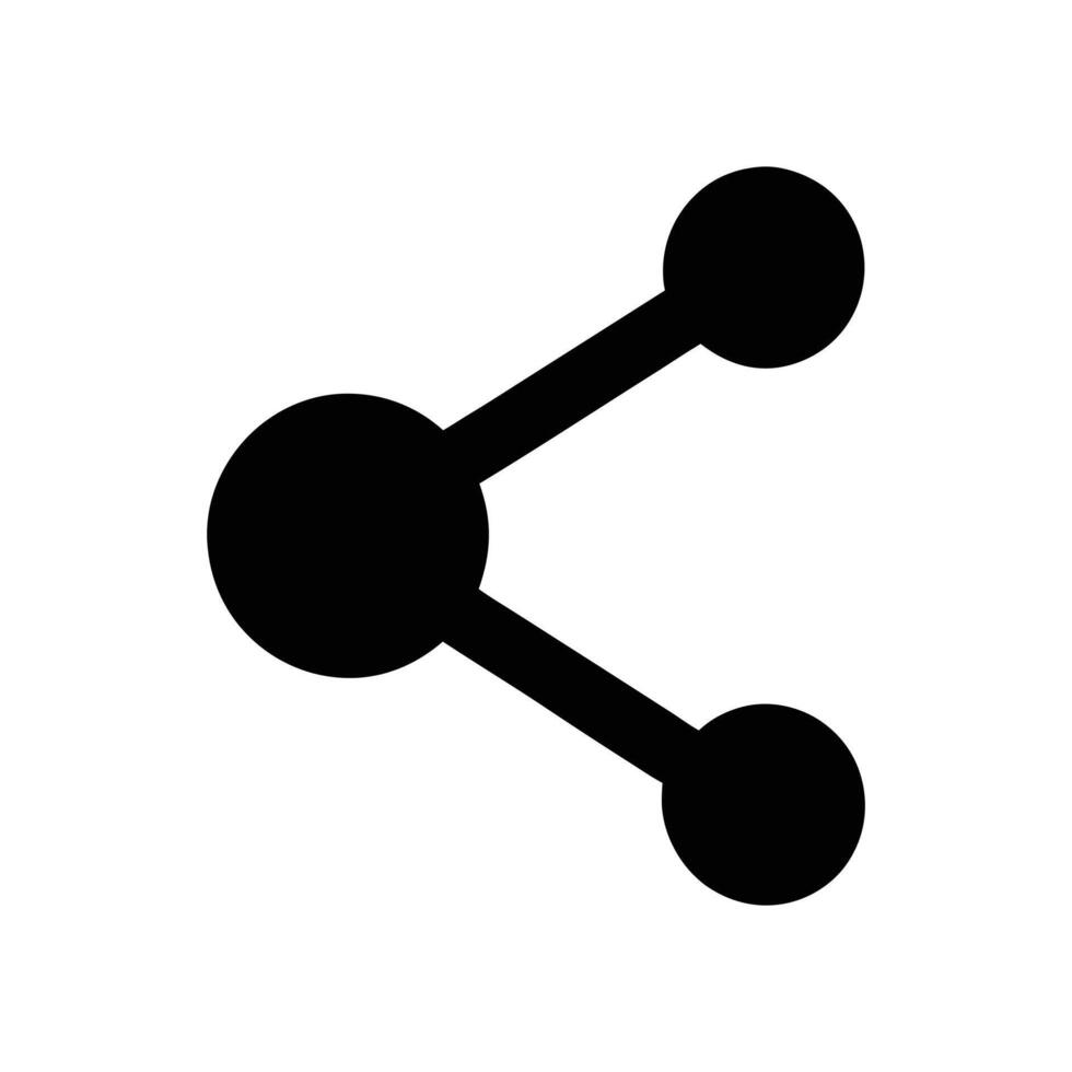 Minimalist Black Share Icon Isolated on White Background, Modern Social Media Symbol, Simple Connection Network Sign, Digital Communication Illustration. vector