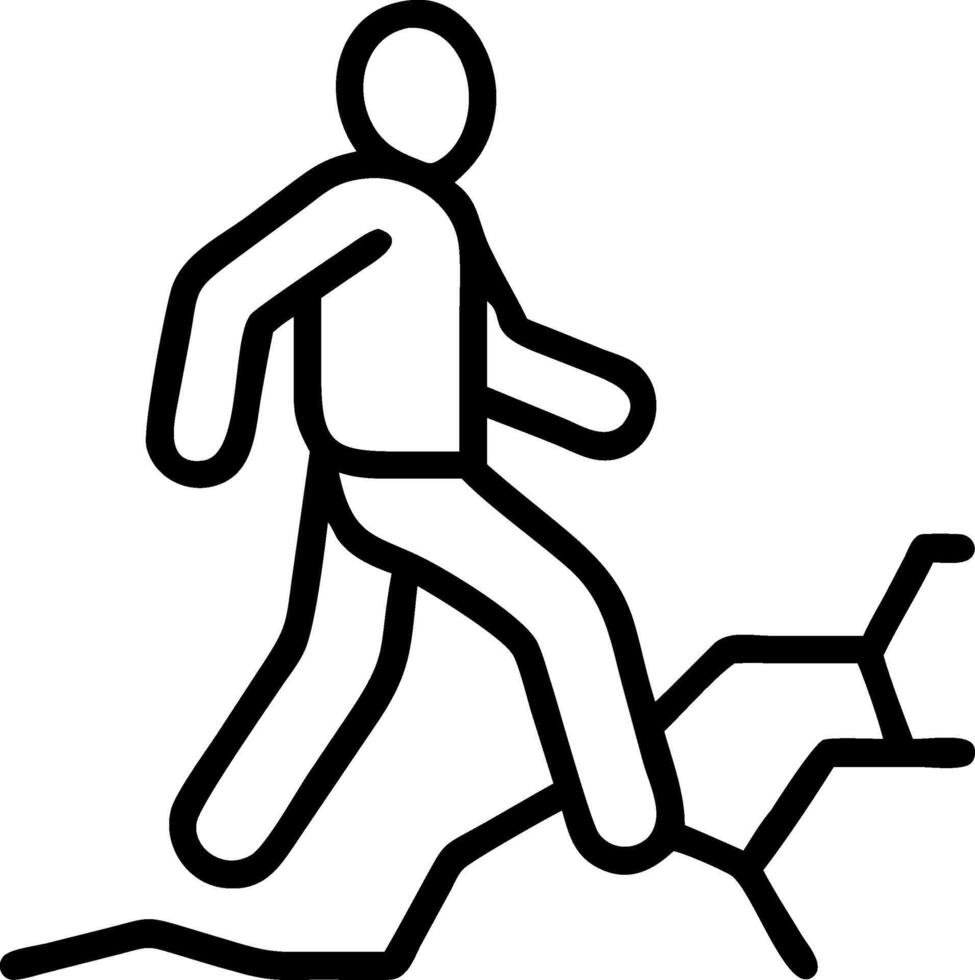 Person walking over cracked ground broken vector
