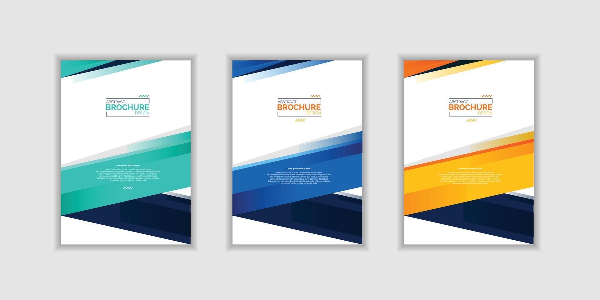 Modern Book cover brochure designs in geometric style. Professional Brochure cover design collection vector