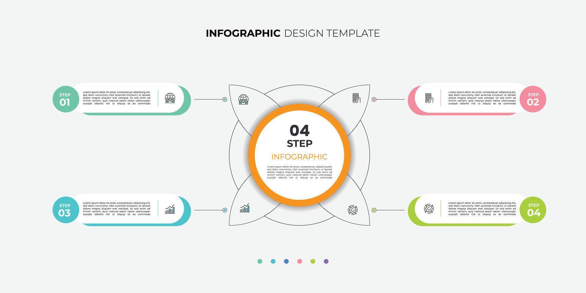 Modern Design template for infographic labels with icons and 4 options or steps professional illustration vector