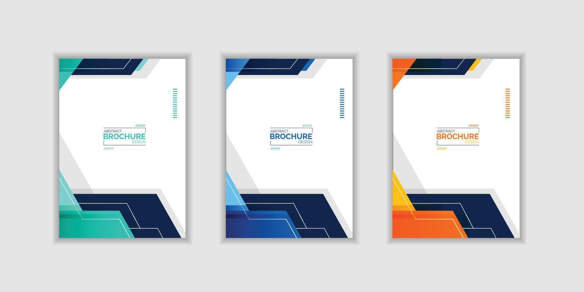 Modern Book cover brochure designs in geometric style. Professional Brochure cover design vector