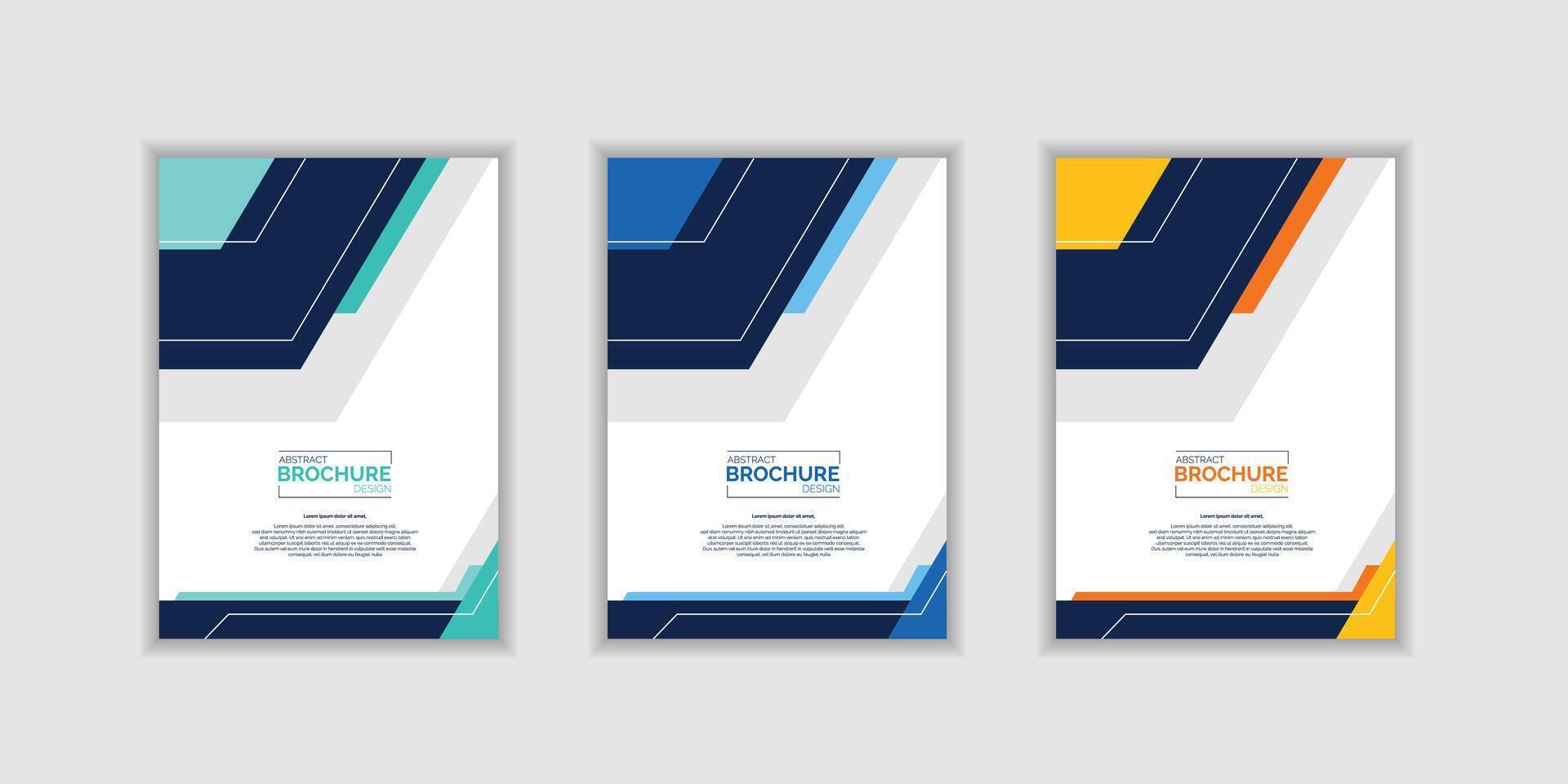 Modern Book cover brochure designs in geometric style. Professional Brochure cover design corporate vector