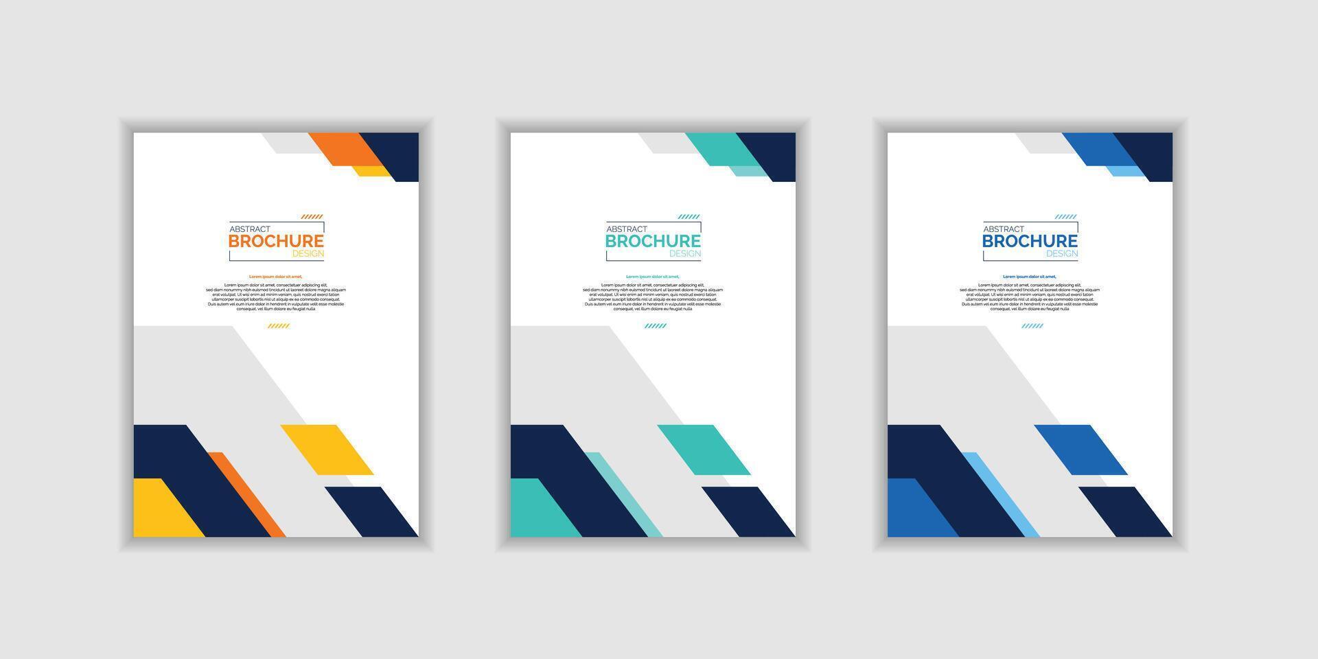 Modern Book cover brochure designs in geometric style. Professional Brochure cover design collection illustration vector