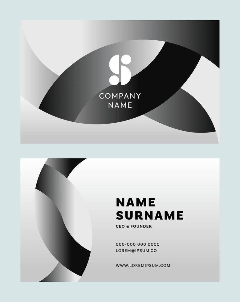 Professional business card template layout with clean lines and modern design. Ideal for personal branding, corporate identity, and creative professionals vector