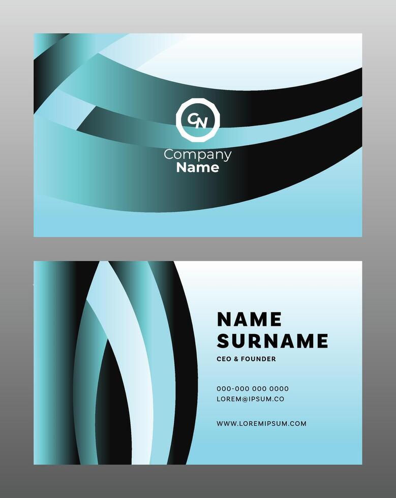 Professional business card template layout with clean lines and modern design. Ideal for personal branding, corporate identity or creative professionals. vector