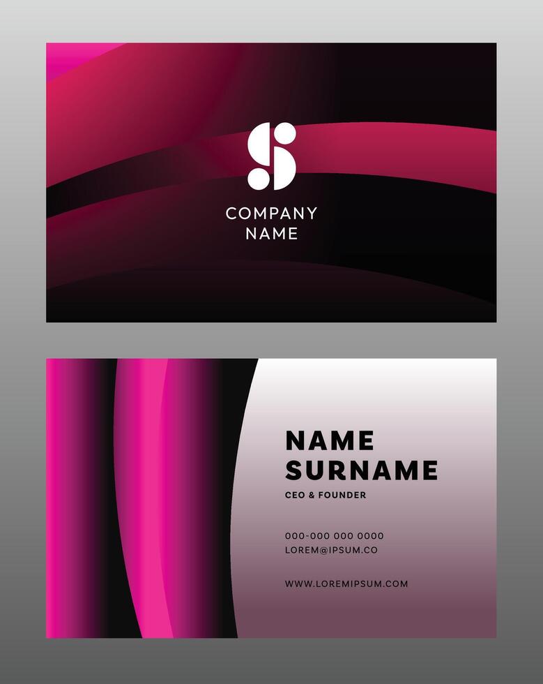 Professional business card template layout with clean lines and modern design. Ideal for personal branding, corporate identity, and creative professionals. vector