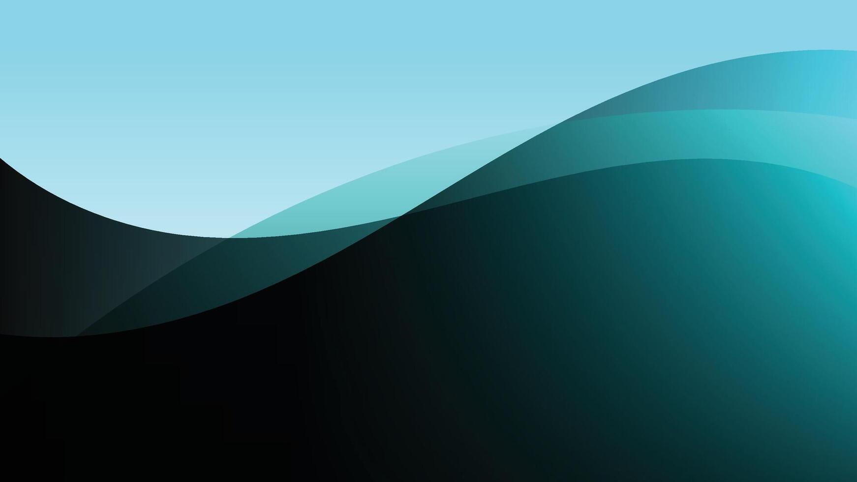 a Smooth flowing blue teal abstract background with soft gradient blend. Modern and elegant design ideal for digital visuals, presentations, or creative compositions. vector