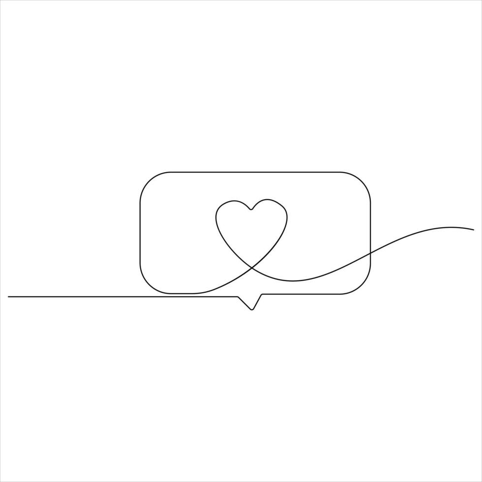 One Continuous Line Drawing of a Speech Bubble Minimalist Dialogue Frame Illustration vector