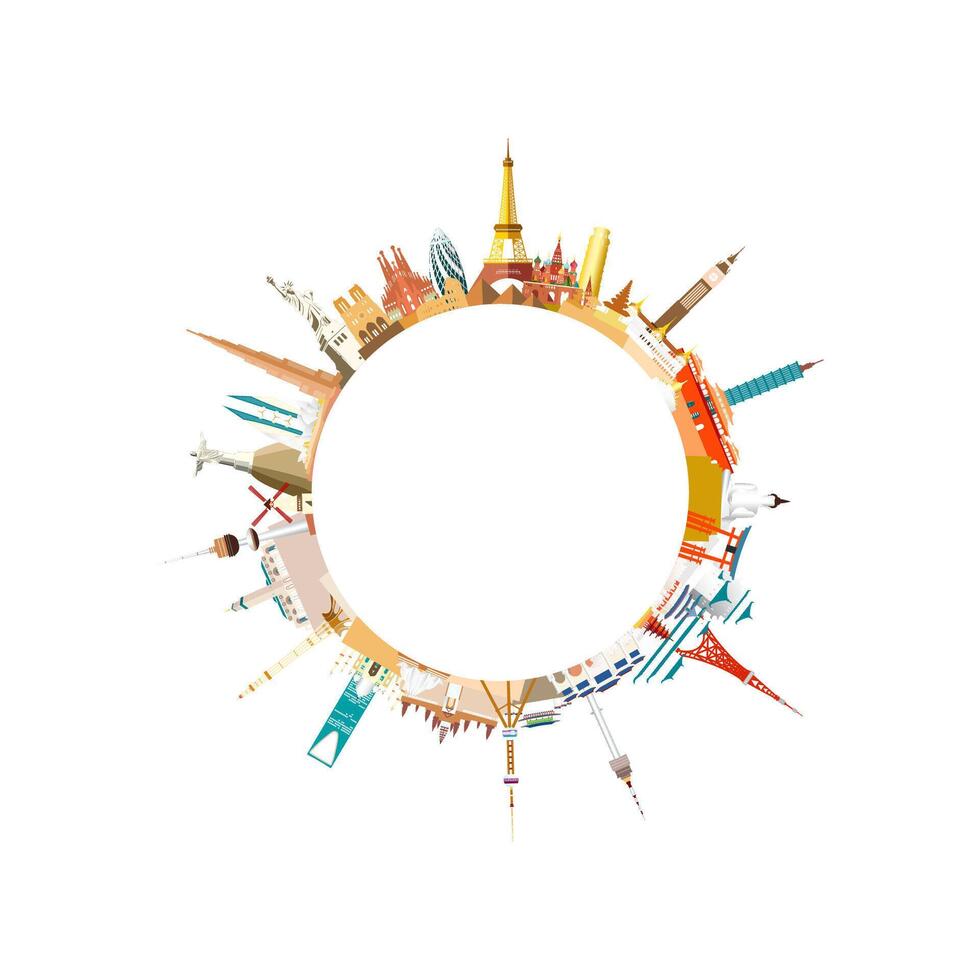 Artistic landmark illustration vector