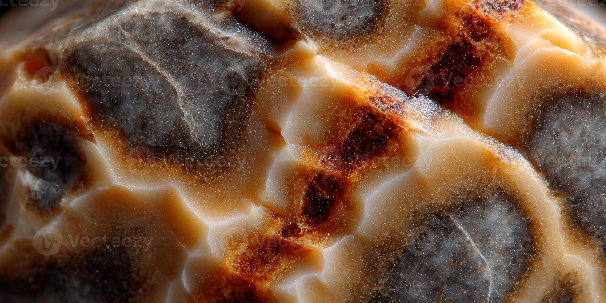 Intricate patterns and textures of a polished stone in warm, earthy tones. photo