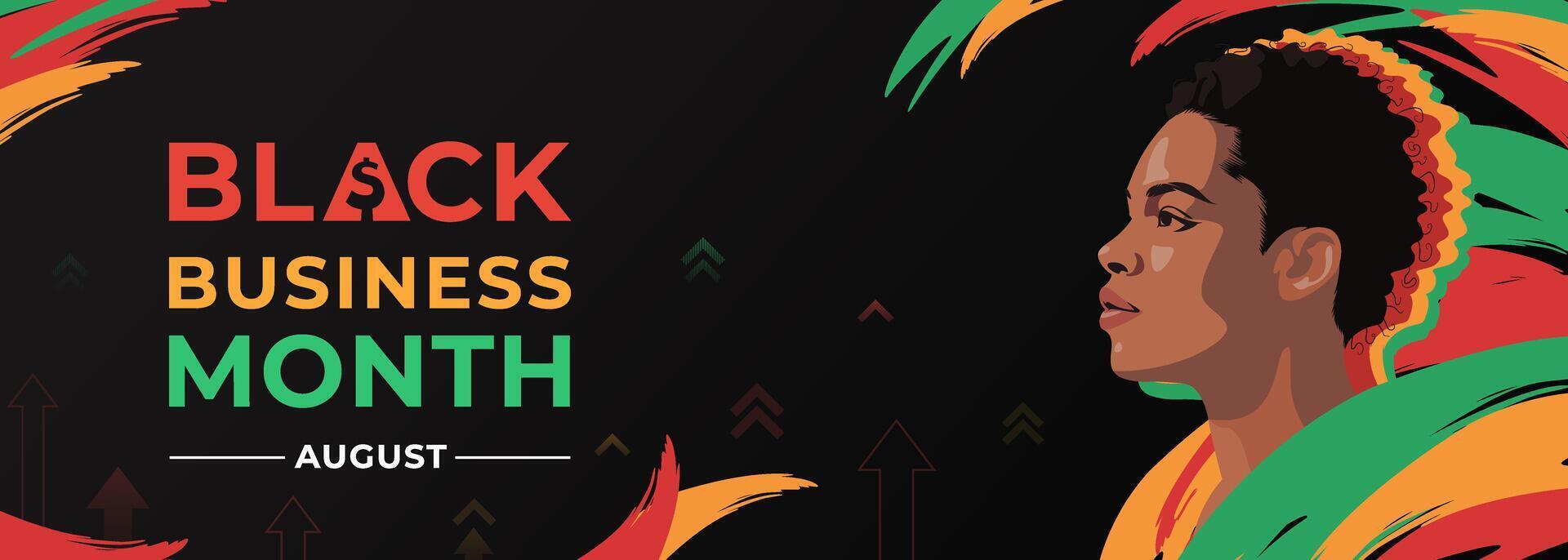 Banner Celebrating Black Business Month with a Vibrant Artistic Expression in August vector