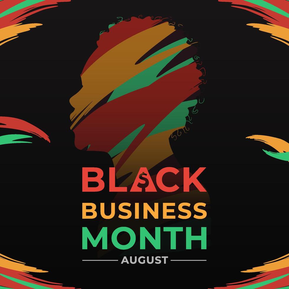 Colorful Silhouette Representing Black Business Month Celebration in August vector