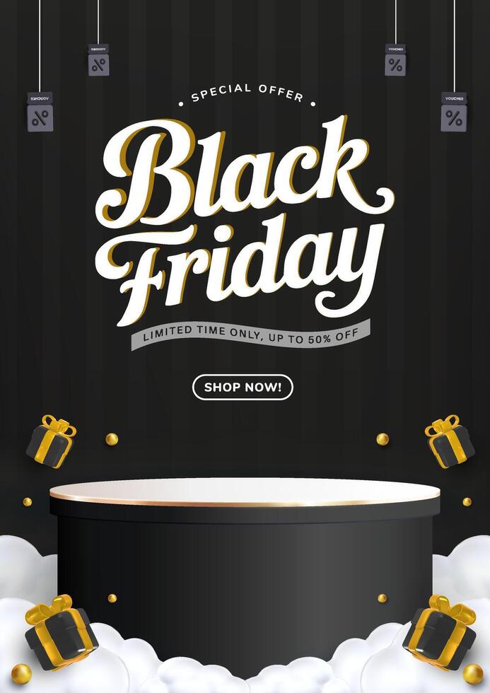 Black Friday special offer promotional image vector