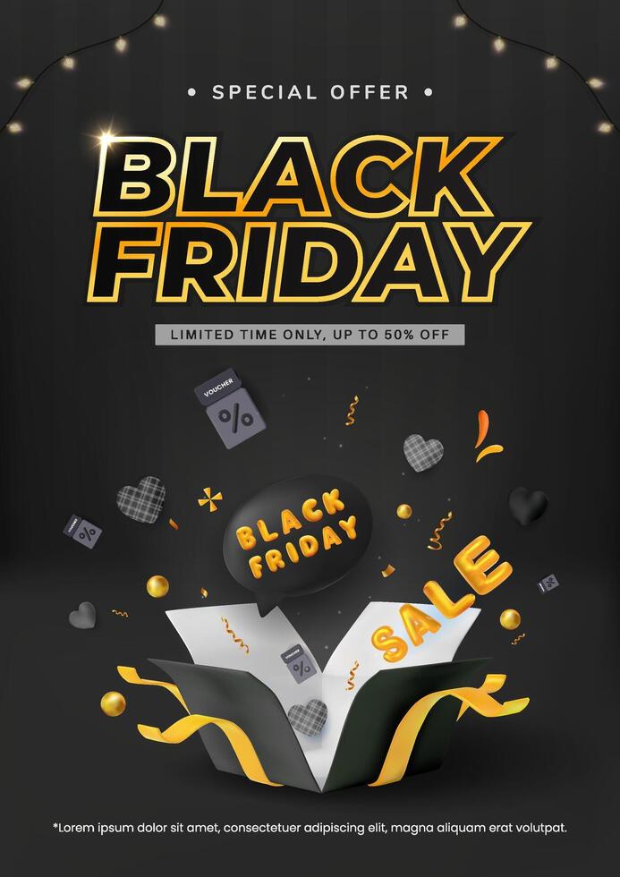 Black Friday sale promotional image vector