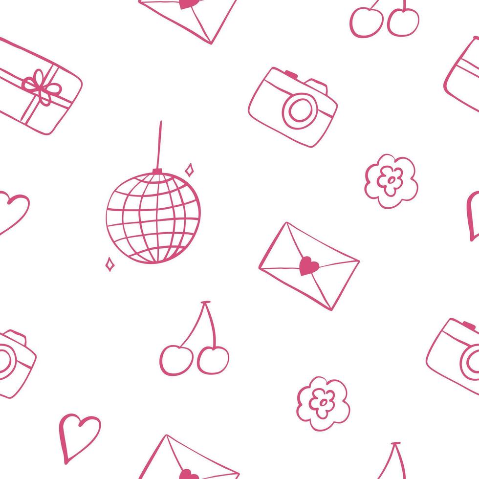 Seamless pattern with party and wedding items. Perfect for invitations, packaging and design for Event organizer vector