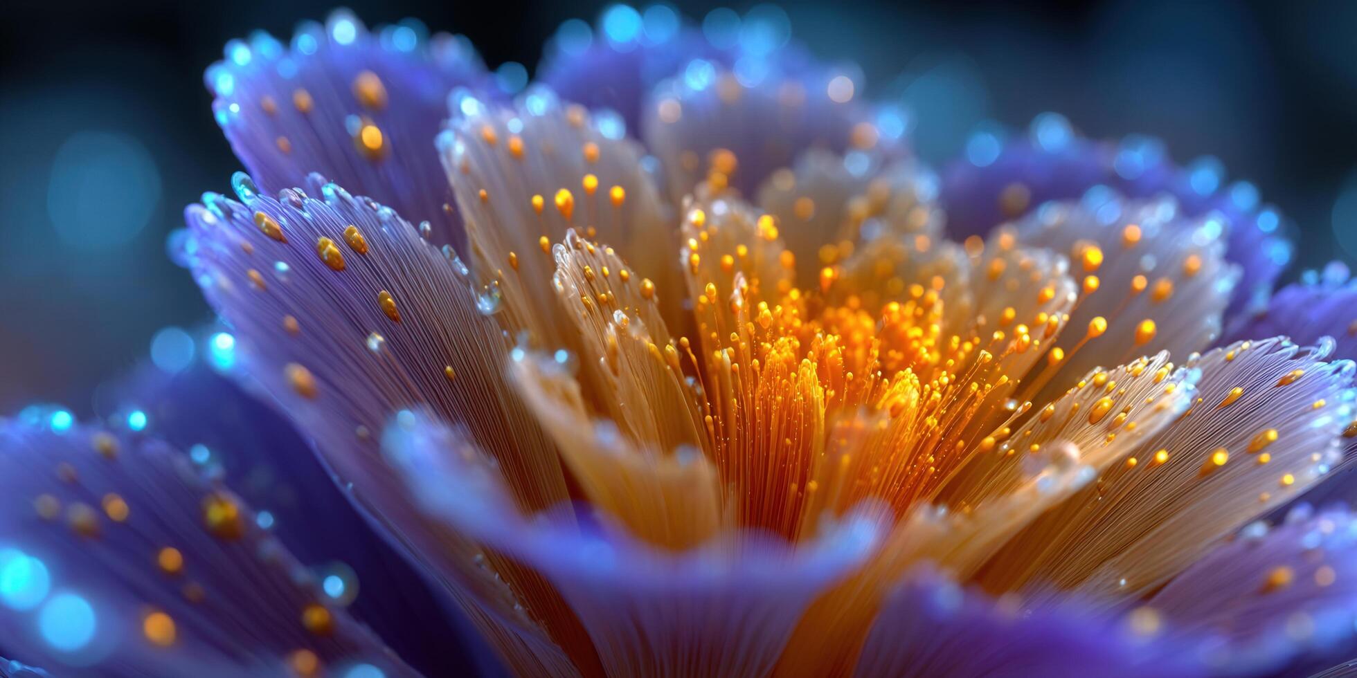 This artistic macro captures a beautiful, colorful, and abstract flower in full bloom photo