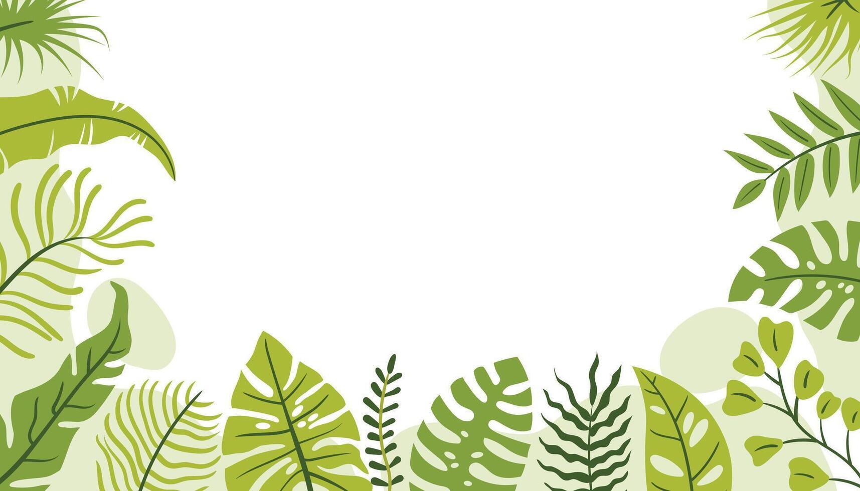 Bright tropical border on a horizontal card or poster. vector