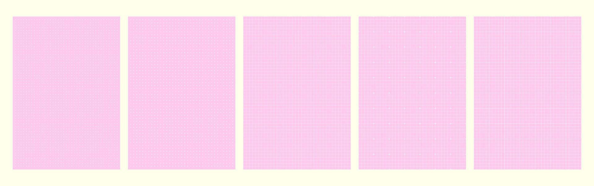 Millimeter graph paper sheets in various styles for drafting and technical drawing. vector