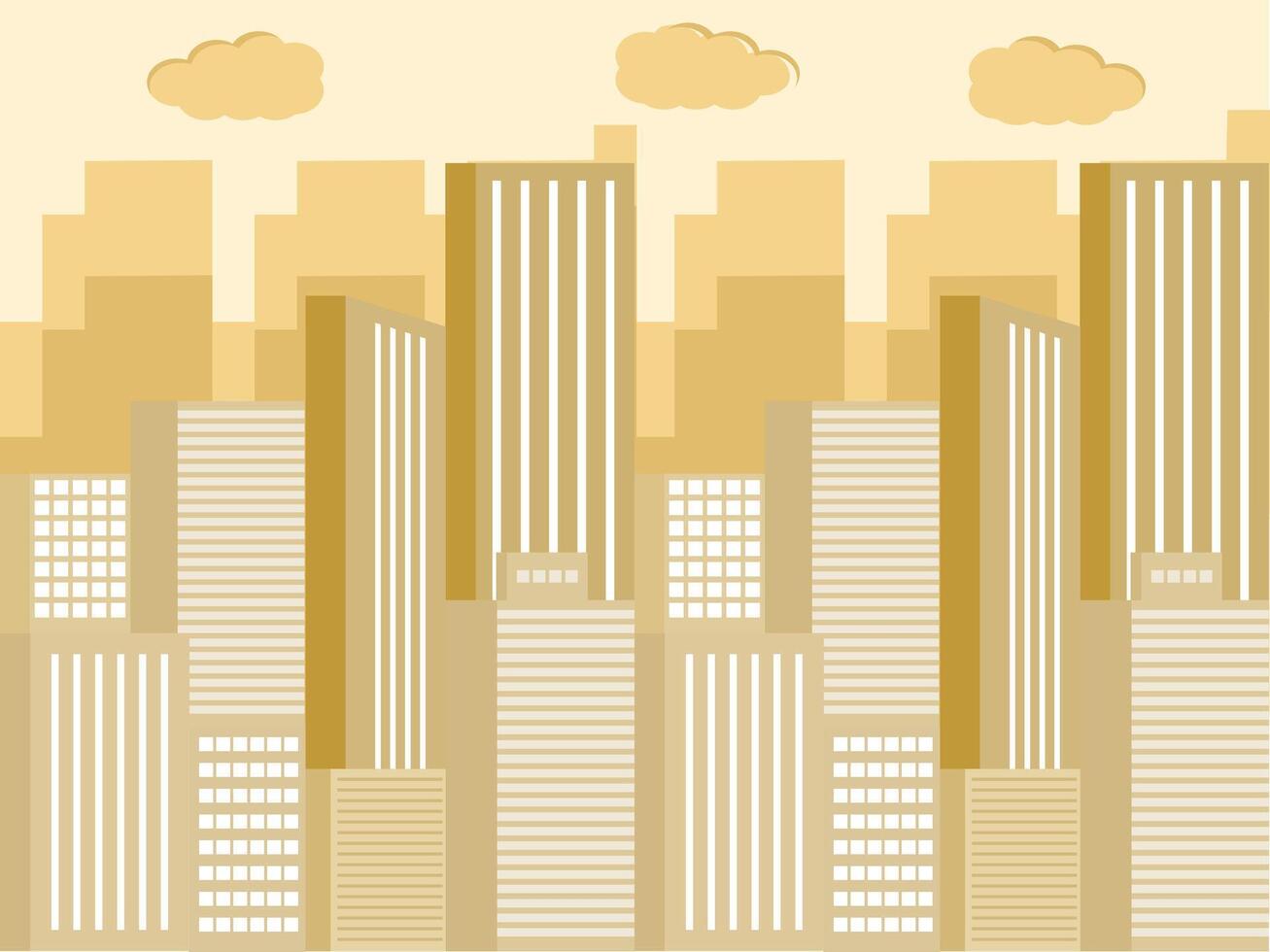 Minimalist Beige City Skyline Illustration vector