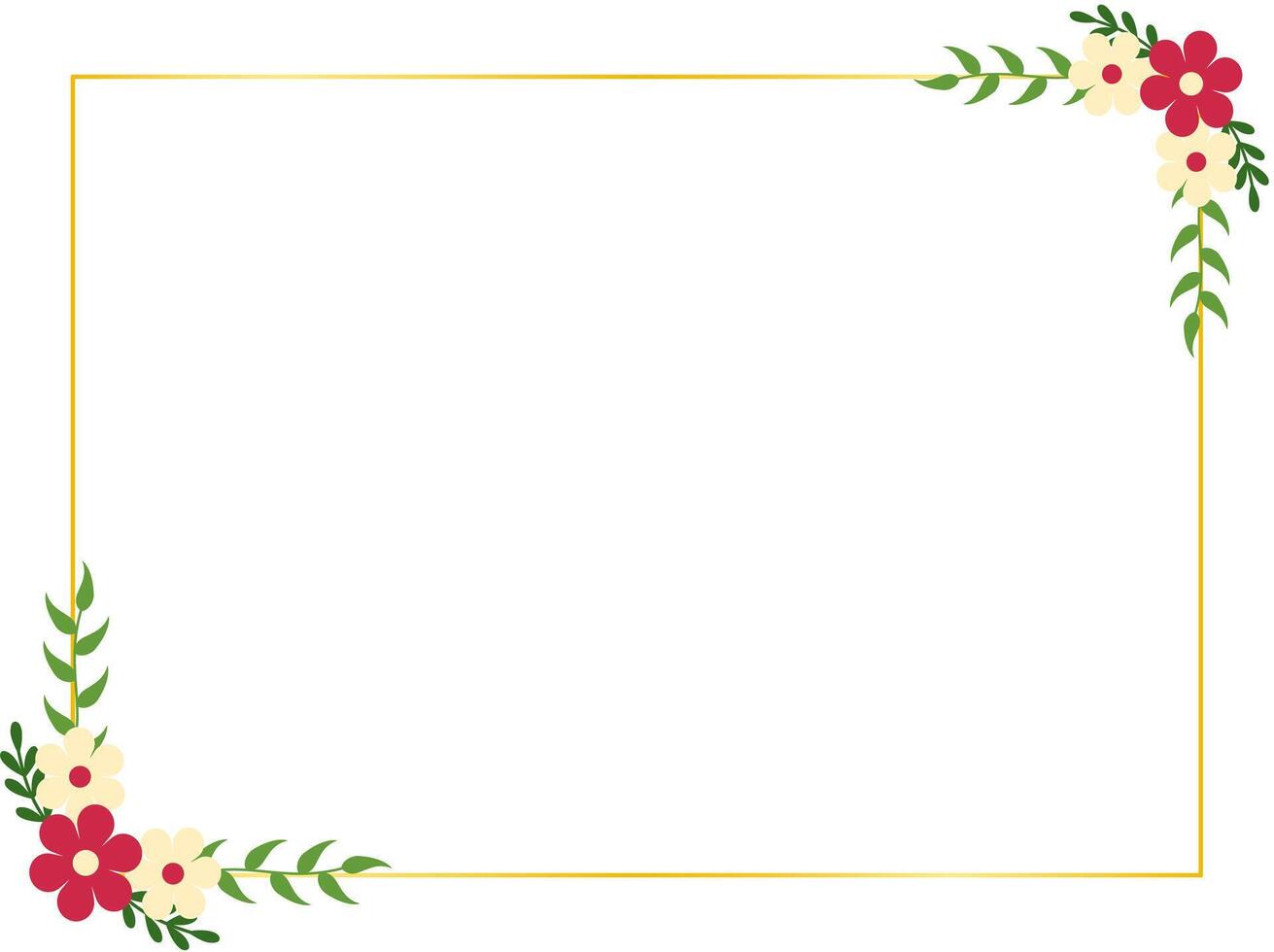 Romantic Red Floral Frame for Wedding Invitations vector