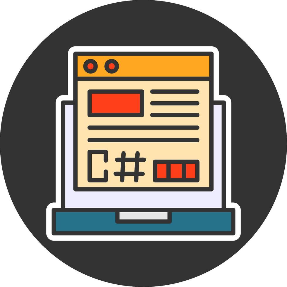 C Sharp Filled Grey Circle Icon vector