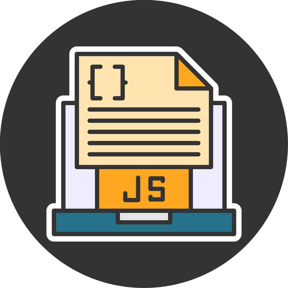 Javascript File Filled Grey Circle Icon vector