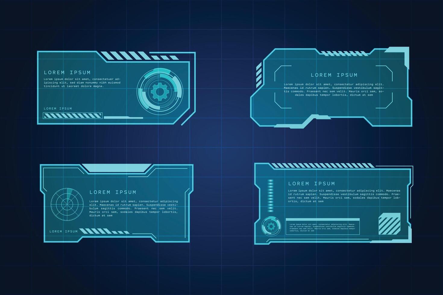 Futuristic digital interface banner graphic elements vector