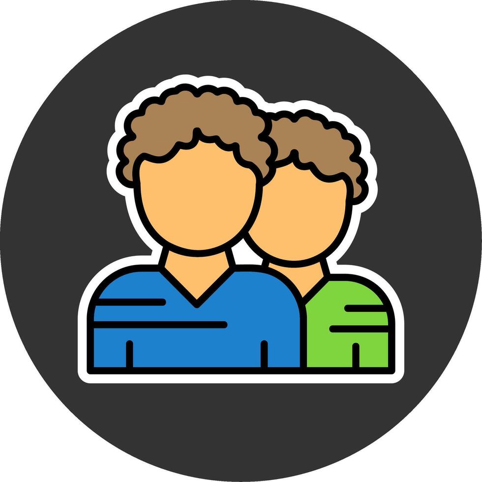 Team Filled Grey Circle Icon vector