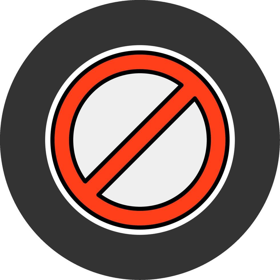 Banned Filled Grey Circle Icon vector